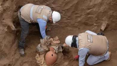Under the streets of Lima, Peru, gas workers find eight mummies and pre-Inca artifacts, including opium pipes.